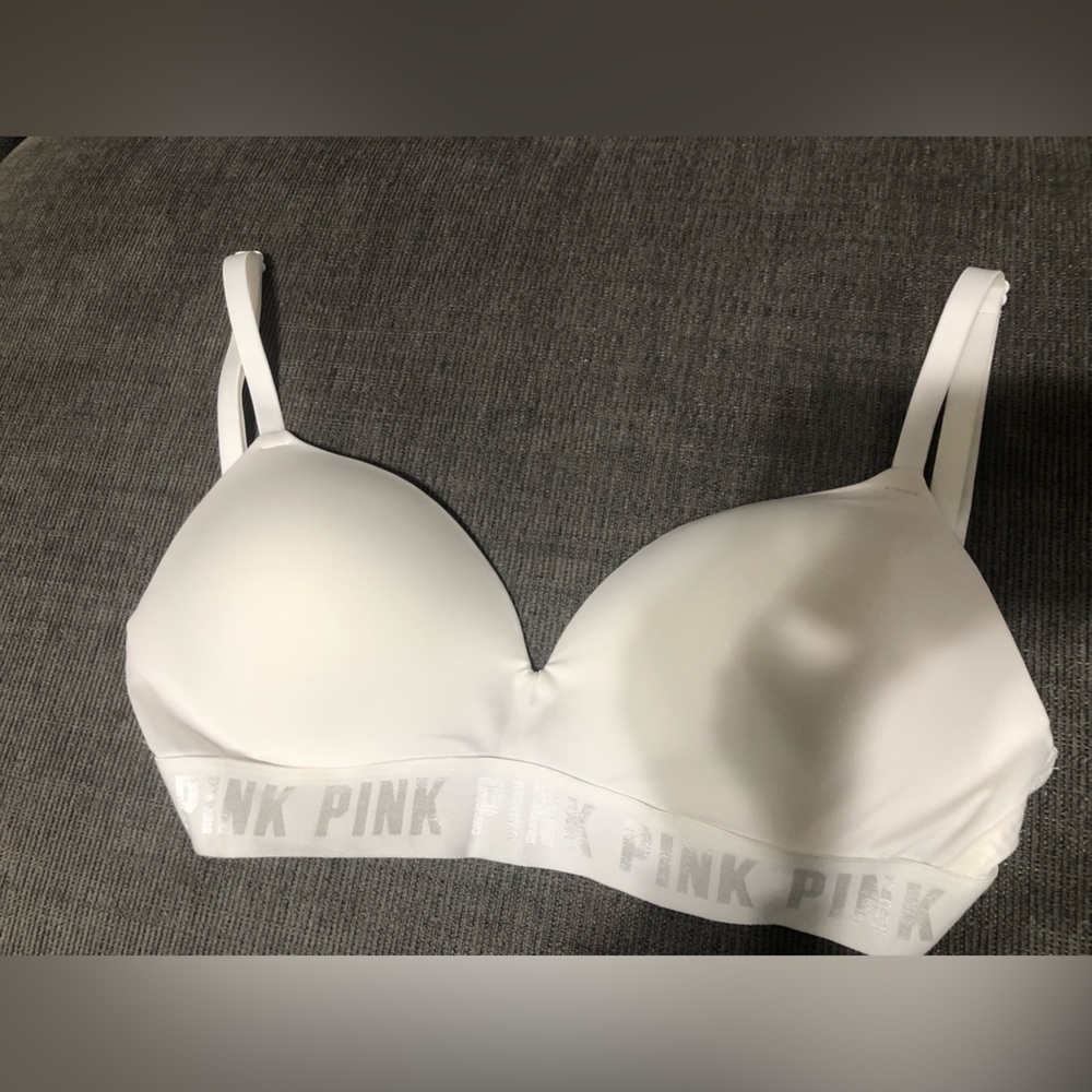 Pink wireless wear everywhere push up bra white